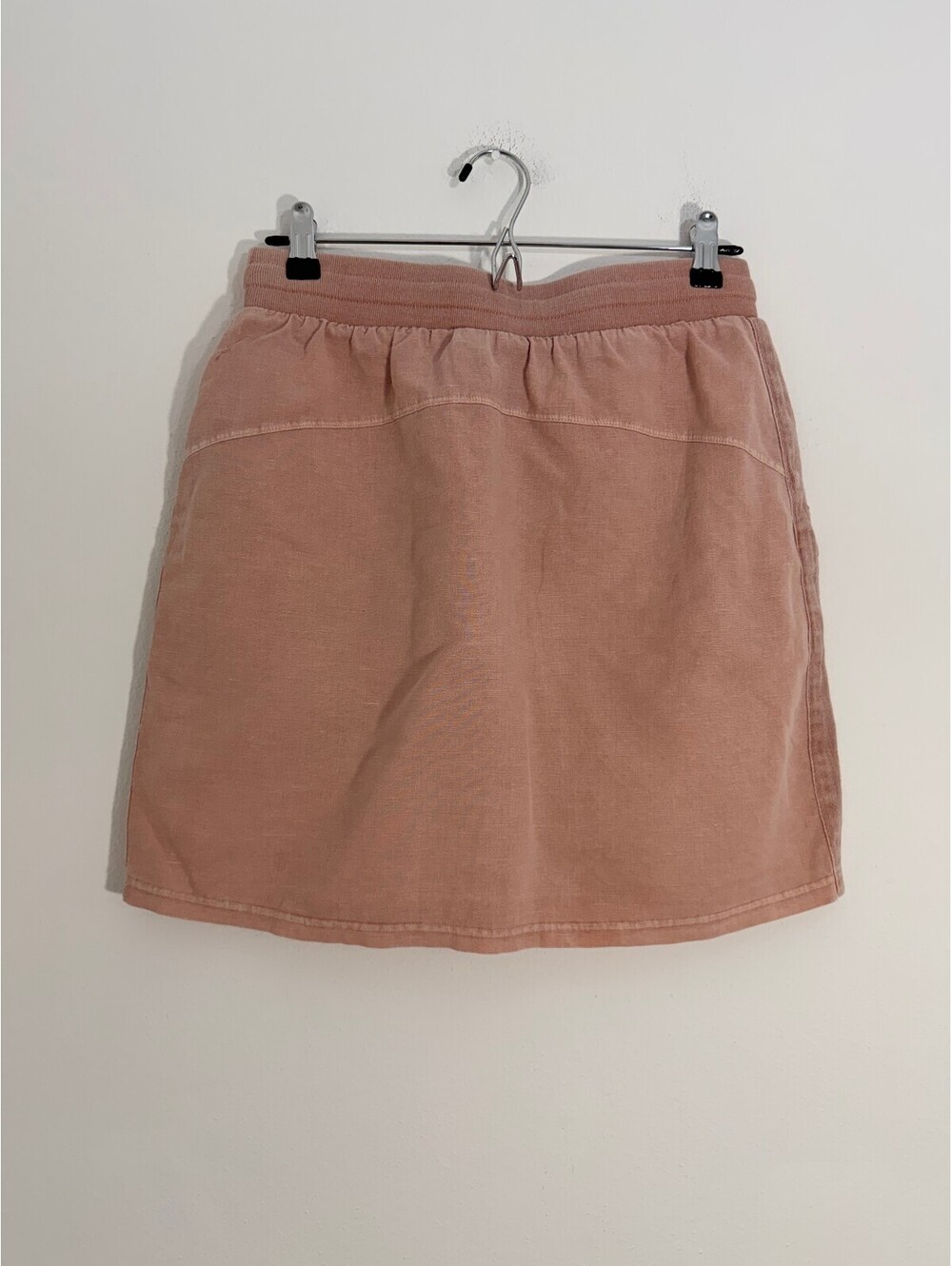 Andrew Marc New York Linen Cotton Drawstring Mini Skirt Women's Size M Pink - Picture 3 of 7